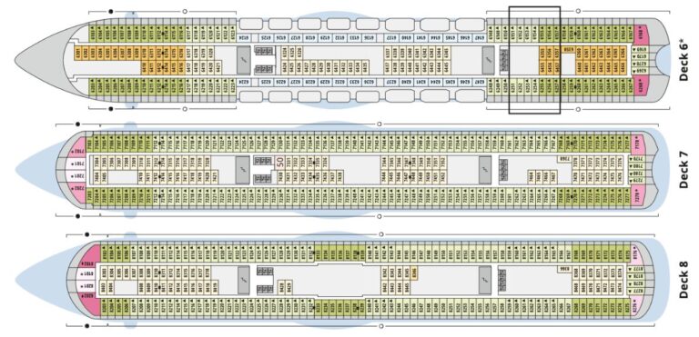 AIDAblu Deckplan Deck 6 bis 8