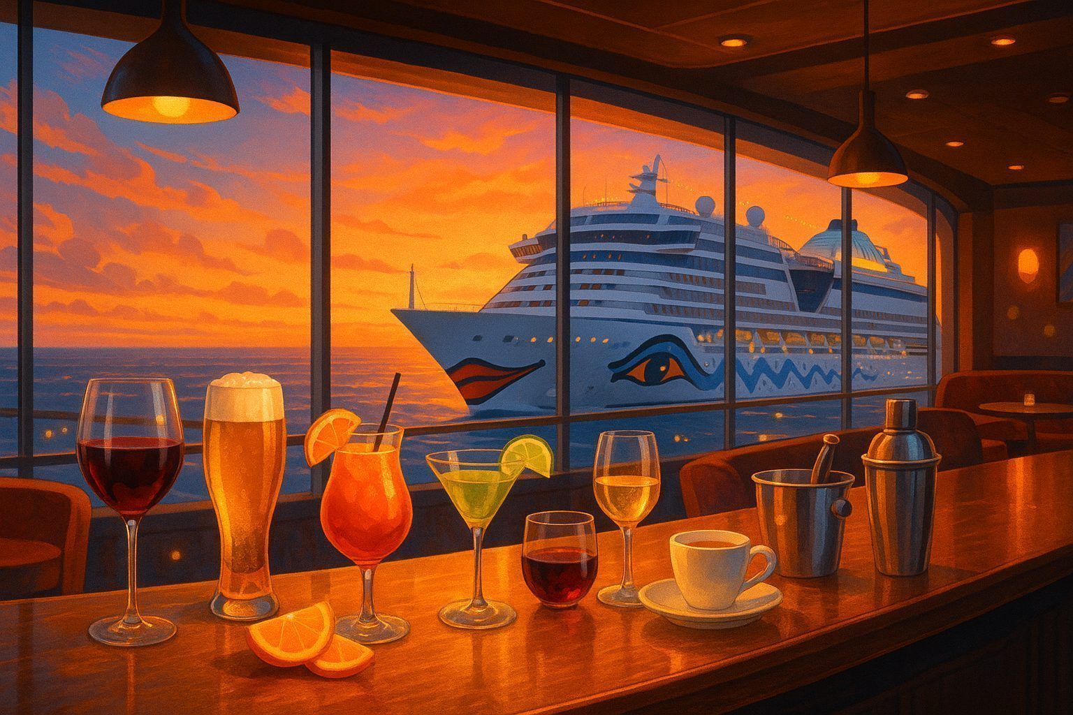 Cocktails an Bord eines AIDA-Schiffs – Illustration zu AIDA All Inclusive
